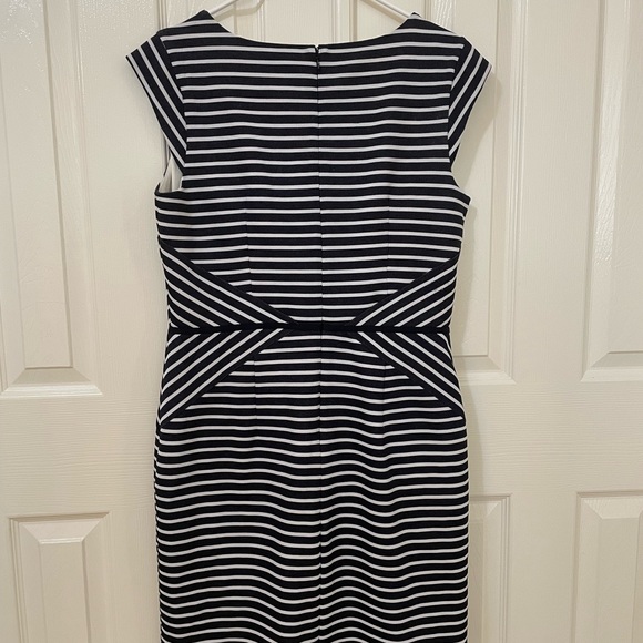 Ann Taylor, black and white striped dress, size 12 - Picture 2 of 7